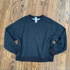 New NWT GAP Black Silver Shiny Sparkle Glitter Lurex Thread Sweatshirt S